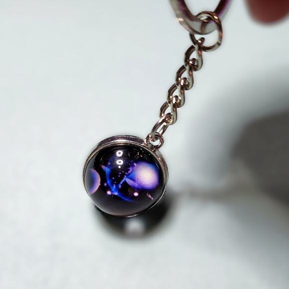 Creative Galaxy Zodiac Double-Sided Glass Orb Keychain - Picture 2 of 8